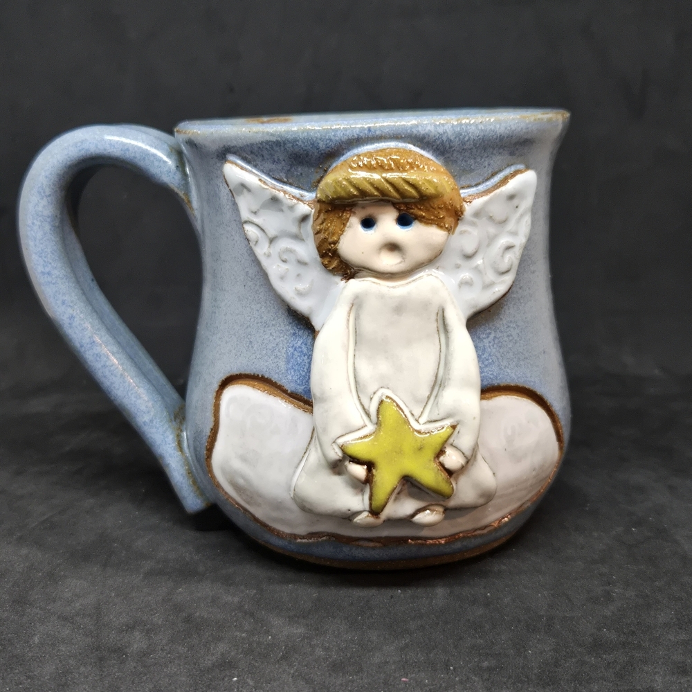 Mudworks Pottery Blue Angel Holding Star Mug